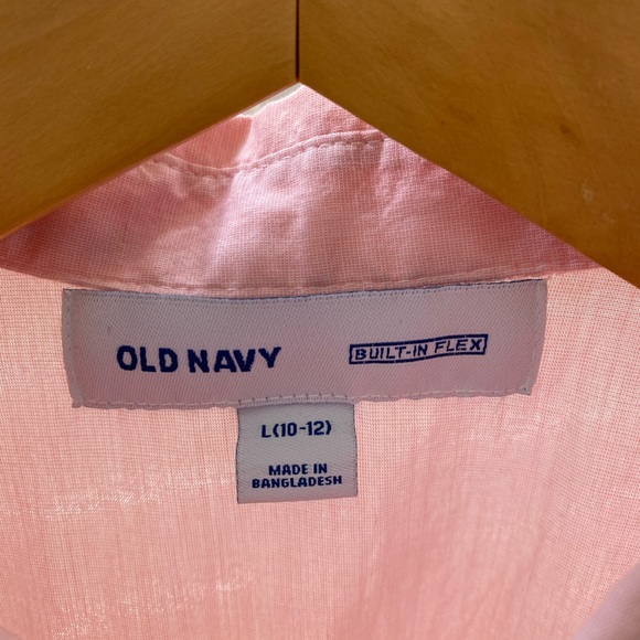 Boys Old Navy Pink Button Down Shirt - Picture 3 of 5